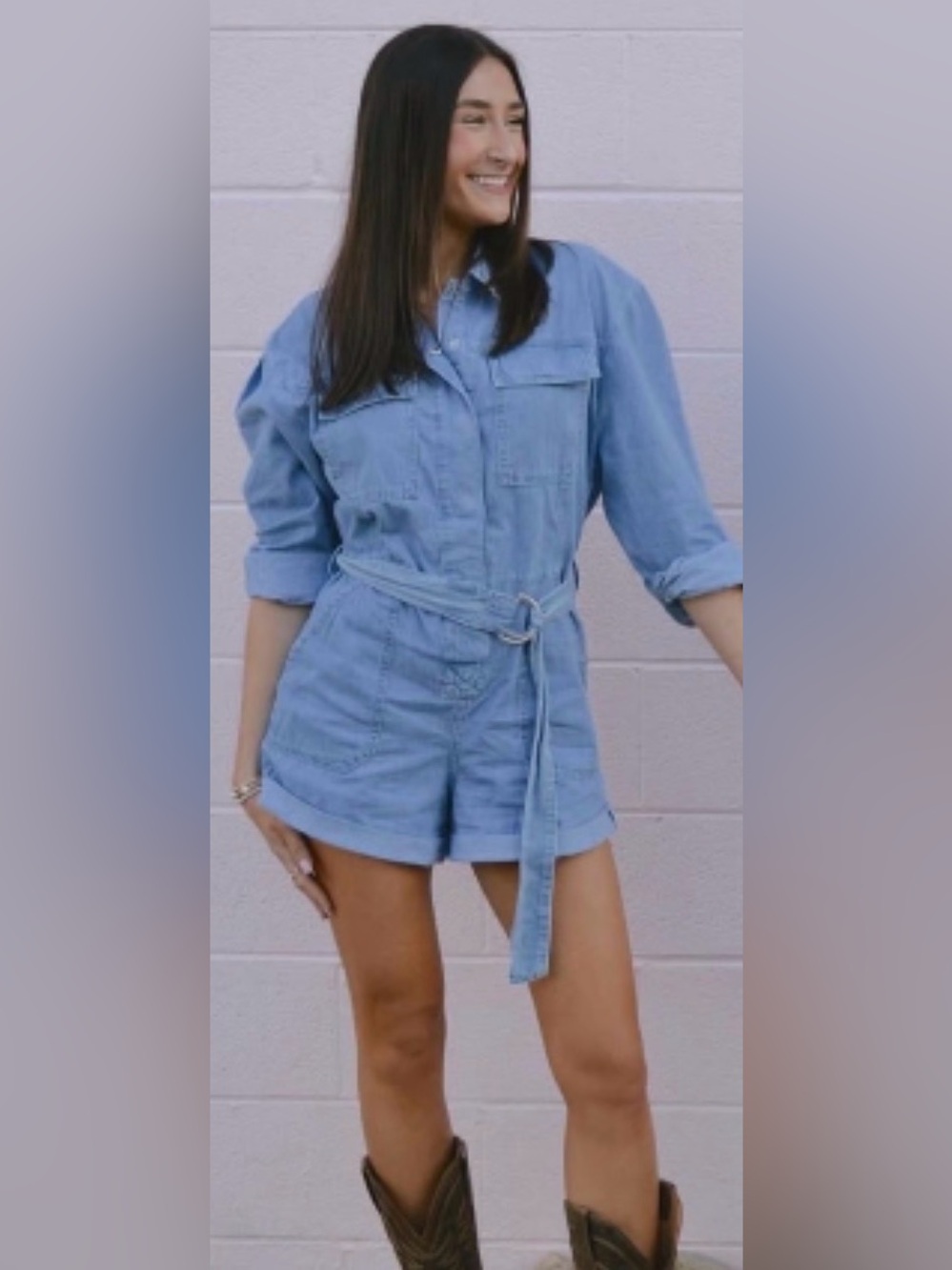Gianni Bini Light Blue Denim Romper
NWOT